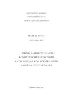 Odnos samopoštovanja i kompetencije u sportskim aktivnostima kod učenika nižih razreda osnovne škole