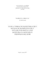 Uloga verbalne komunikacije i socijalne kompetencije u nenasilnom rješavanju konflikata kod djece predškolske dobi