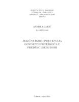 Jezične igre i prevencija govornih poteškoća u predškolskoj dobi