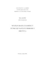 Muzeji grada Zagreba u funkciji nastave prirode i društva