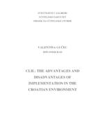 CLIL: The Advantages and Disadvantages of Implementation in the Croatian Environment