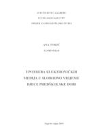 Upotreba elektroničkih medija u slobodno vrijeme djece predškolske dobi