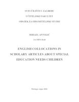 English collocations in scholary articles about special education needs children