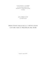 Prisutnost dijalekta u spontanom govoru djece predškolske dobi