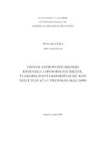 Odnosi antropometrijskih dimenzija i sposobnosti brzine, fleksibilnosti i koordinacije kod djece plivača u predškolskoj dobi