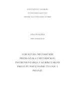 Struktura metodičkih predložaka i metodičkog instrumentarija u kurikulskom pristupu početnome čitanju i pisanju