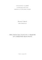 Organizacija nastave u vrijeme izvanrednih okolnosti