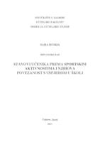 STAVOVI UČENIKA PREMA SPORTSKIM AKTIVNOSTIMA I NJIHOVA POVEZANOST S USPJEHOM U ŠKOLI