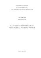 Razvoj fine motorike kao preduvjet za početno pisanje