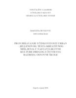 Provjeravanje učinkovitosti Urban-Jellenovog testa kreativnog mišljenja u nastavi likovne kulture drugog i četvrtog razreda osnovne škole