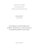 Neverbalna komunikacija između roditelja i odgojitelja na roditeljskom sastanku