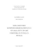 prikaz prve stranice dokumenta Igra likovnih i kompozicijskih elemenata u stvaralaštvu OP-ART umjetnika M. Šuteja i I. Picelja