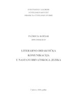 prikaz prve stranice dokumenta Literarno-didaktička komunikacija u nastavi hrvatskoga jezika