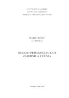 prikaz prve stranice dokumenta Reggio pedagogija kao zajednica učenja