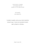 prikaz prve stranice dokumenta Vježbe zamišljanja kao metodički postupak u nastavi Hrvatskoga jezika