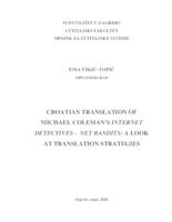 prikaz prve stranice dokumenta Croatian Translation of Michael Coleman's Internet Detectives - Net Bandits: A Look at Translation Strategies