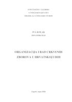 prikaz prve stranice dokumenta Organizacija i rad crkvenih zborova u Hrvatskoj i Bosni i Hercegovini