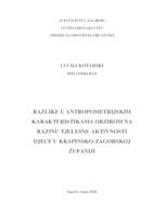 prikaz prve stranice dokumenta Razlike u antropometrijskim karakteristikama obzirom na razinu tjelesne aktivnosti djece u Krapinsko-zagorskoj županiji