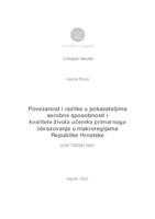 prikaz prve stranice dokumenta Povezanost i razlike u pokazateljima aerobne sposobnosti i kvalitete života učenika primarnoga obrazovanja u makroregijama Republike Hrvatske