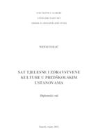 prikaz prve stranice dokumenta Sat tjelesne i zdravstvene kulture u predškolskim ustanovama