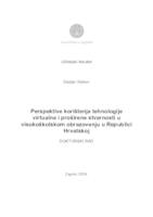 prikaz prve stranice dokumenta Perspektive korištenja tehnologije virtualne i proširene stvarnosti u visokoškolskom obrazovanju u Republici Hrvatskoj