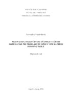 prikaz prve stranice dokumenta Motivacija i uključenost učenika u učenje matematike pri prijelazu iz nižih u više razrede osnovne škole